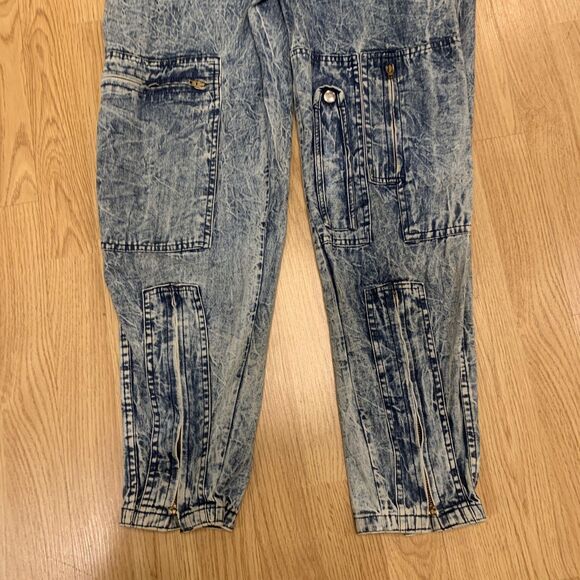 Vintage Chemin De Fer Jumpsuit Womens Small Acid Wash Flight Suit Patches 80s - Picture 2 of 16